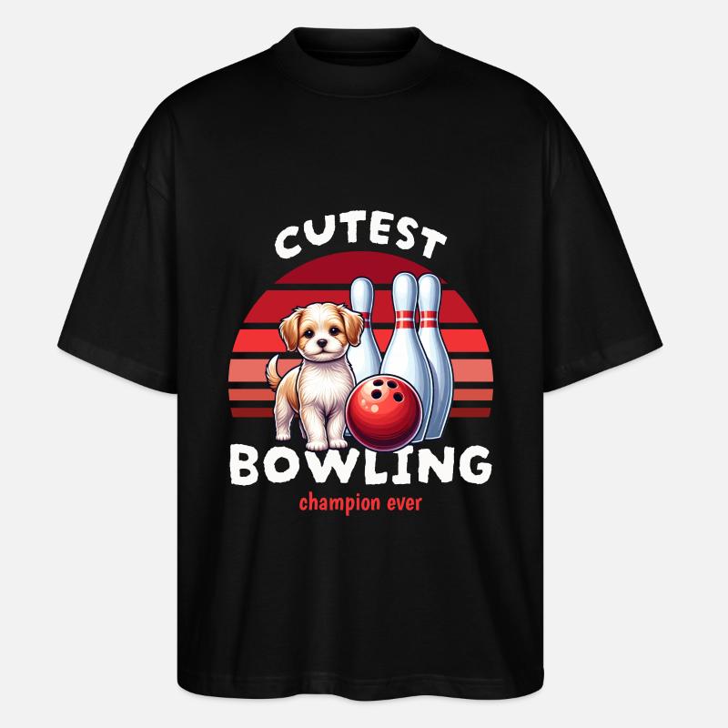 Hunde Bowling - Stanley/Stella Oversized Unisex Bio T-Shirt Blaster 2.0 - Schwarz