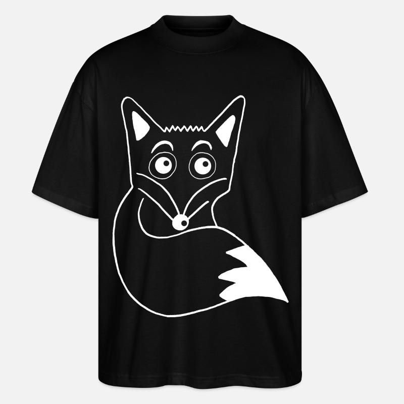 Süßer weißer Fuchs - Stanley/Stella Oversized Unisex Bio T-Shirt Blaster 2.0 - Schwarz