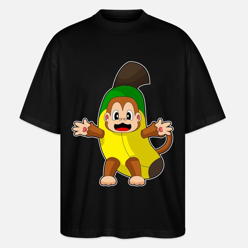 Affe Banane - Stanley/Stella Oversized Unisex Bio T-Shirt Blaster 2.0 - Schwarz