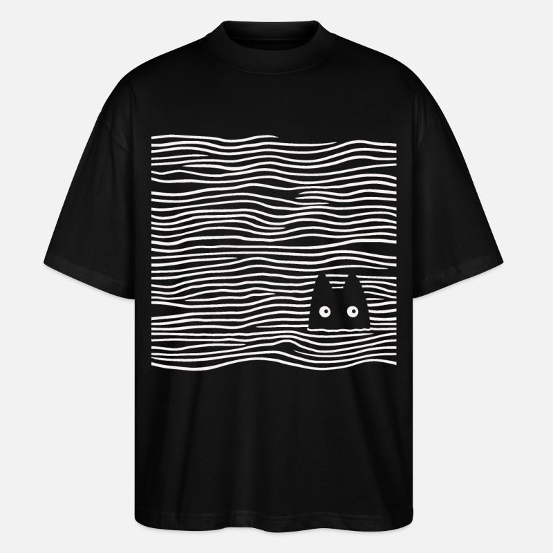 Katze im Meer - Stanley/Stella Oversized Unisex Bio T-Shirt Blaster 2.0 - Schwarz