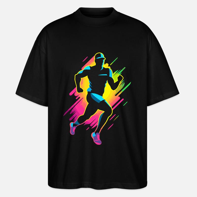 Look de bande dessinée de marathonien - T-shirt bio Blaster 2.0 coupe oversize Stanley/Stella Unisexe - noir