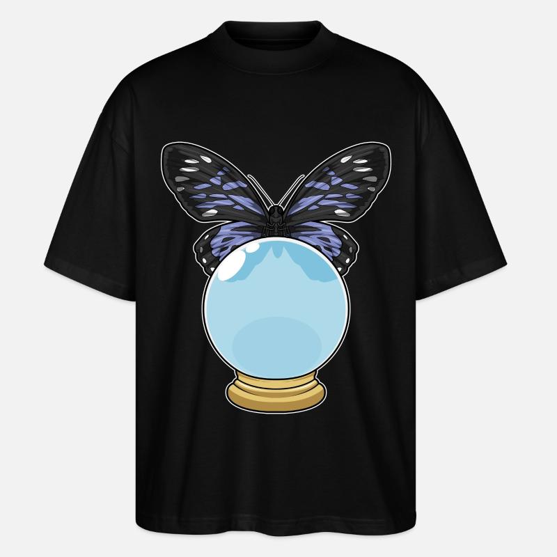 Boule de cristal papillon - T-shirt bio Blaster 2.0 coupe oversize Stanley/Stella Unisexe - noir
