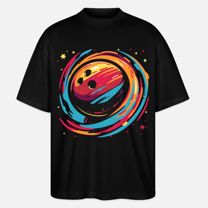 Retro Bowlingkugel - Stanley/Stella Oversized Unisex Bio T-Shirt Blaster 2.0 - Schwarz