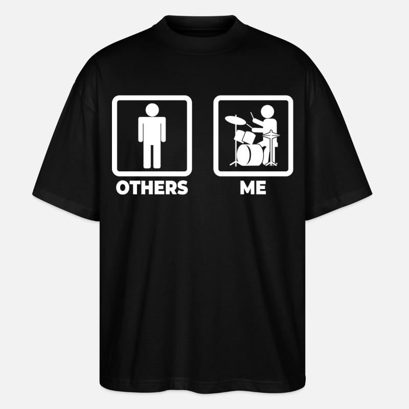 Schlagzeuger Strichmännchen - Stanley/Stella Oversized Unisex Bio T-Shirt Blaster 2.0 - Schwarz