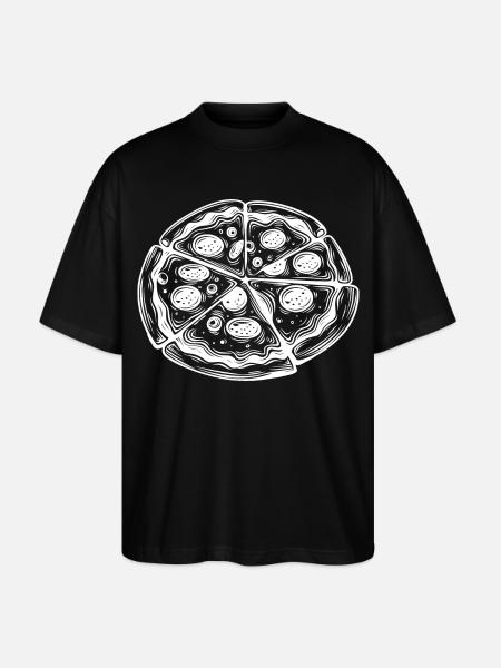 Pizza Drawing - Stanley/Stella Oversized Unisex Organic T-shirt Blaster 2.0 - black