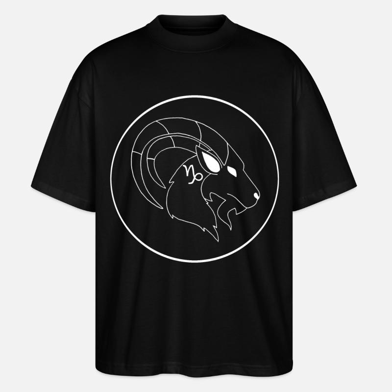 Steinbock Sternzeichen (weiß) - Stanley/Stella Oversized Unisex Bio T-Shirt Blaster 2.0 - Schwarz