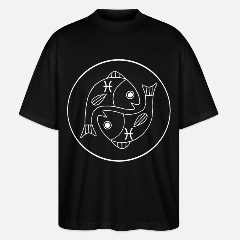 Fische Sternzeichen (weiß) - Stanley/Stella Oversized Unisex Bio T-Shirt Blaster 2.0 - Schwarz