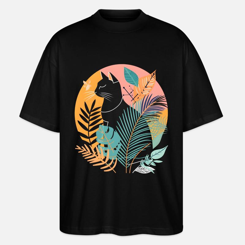 Porträt einer Katze - Stanley/Stella Oversized Unisex Bio T-Shirt Blaster 2.0 - Schwarz