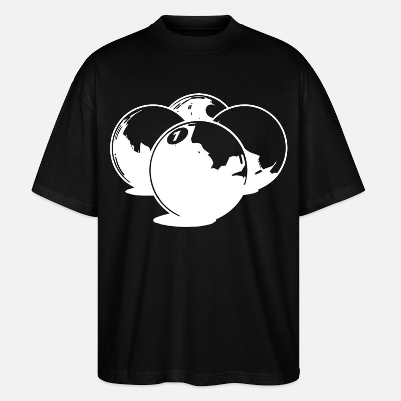 Billardkugeln Zeichnung - Stanley/Stella Oversized Unisex Bio T-Shirt Blaster 2.0 - Schwarz