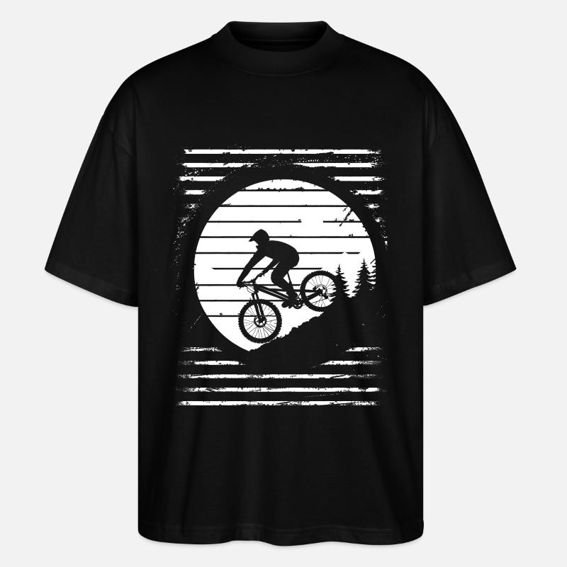 Mountainbiker Zeichnung - Stanley/Stella Oversized Unisex Bio T-Shirt Blaster 2.0 - Schwarz