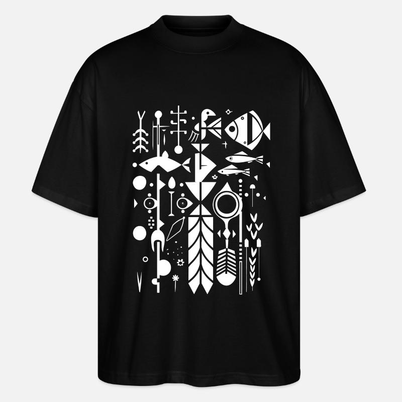 Fischerei Silhouette - Stanley/Stella Oversized Unisex Bio T-Shirt Blaster 2.0 - Schwarz