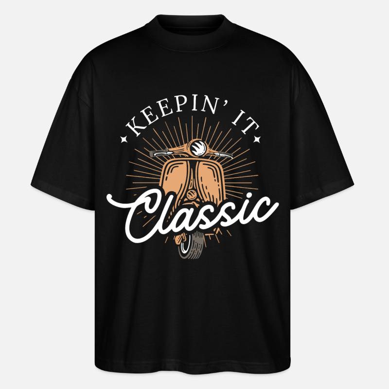 Keepin’ It Classic – Retro Motorroller - Stanley/Stella Oversized Unisex Bio T-Shirt Blaster 2.0 - Schwarz