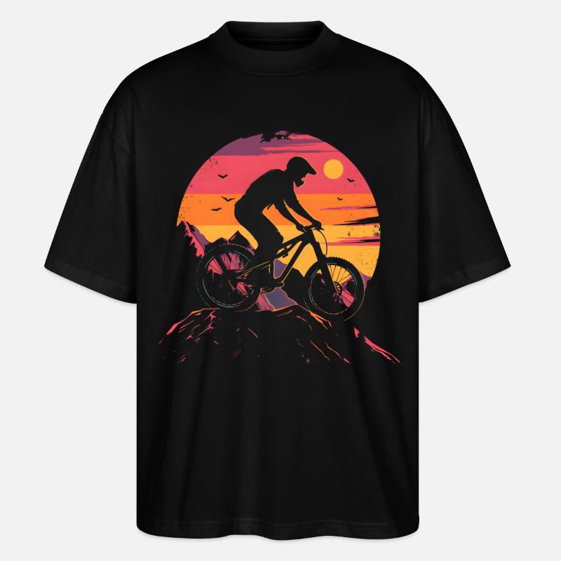 Mountainbiking 90er Look - Stanley/Stella Oversized Unisex Bio T-Shirt Blaster 2.0 - Schwarz