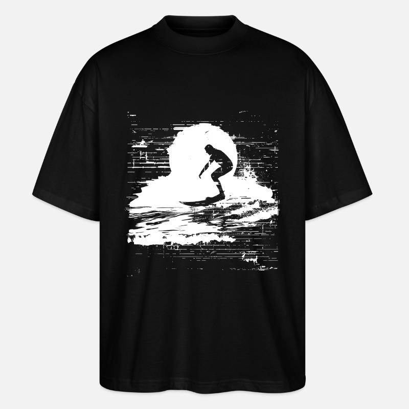 Surfing Skizze - Stanley/Stella Oversized Unisex Bio T-Shirt Blaster 2.0 - Schwarz