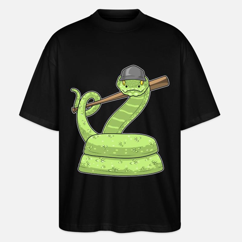 Snake Baseball Baseball Bat - Stanley/Stella Oversized Unisex Organic T-shirt Blaster 2.0 - black