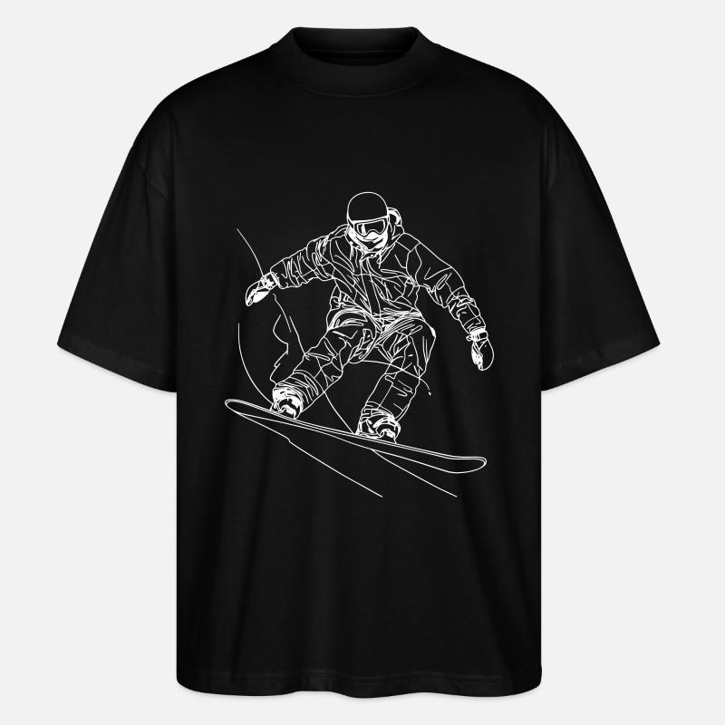 Dessin de snowboarder - T-shirt bio Blaster 2.0 coupe oversize Stanley/Stella Unisexe - noir