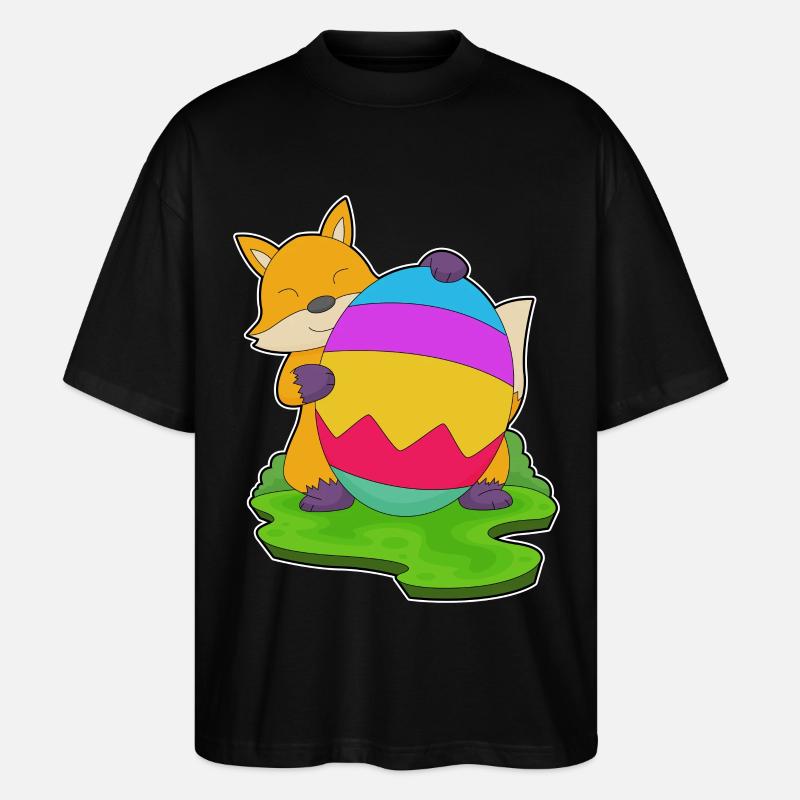 Fuchs Ostern Osterei - Stanley/Stella Oversized Unisex Bio T-Shirt Blaster 2.0 - Schwarz
