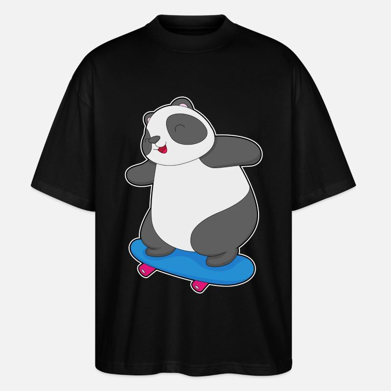 Panda Skater Skateboard - T-shirt bio Blaster 2.0 coupe oversize Stanley/Stella Unisexe - noir