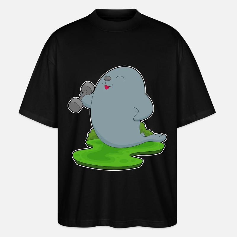 Seal Bodybuilder Haltère - T-shirt bio Blaster 2.0 coupe oversize Stanley/Stella Unisexe - noir