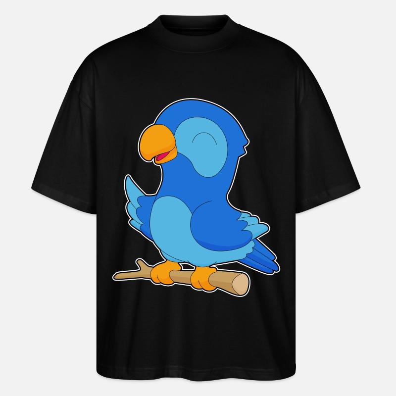 Papagei Zweig - Stanley/Stella Oversized Unisex Bio T-Shirt Blaster 2.0 - Schwarz