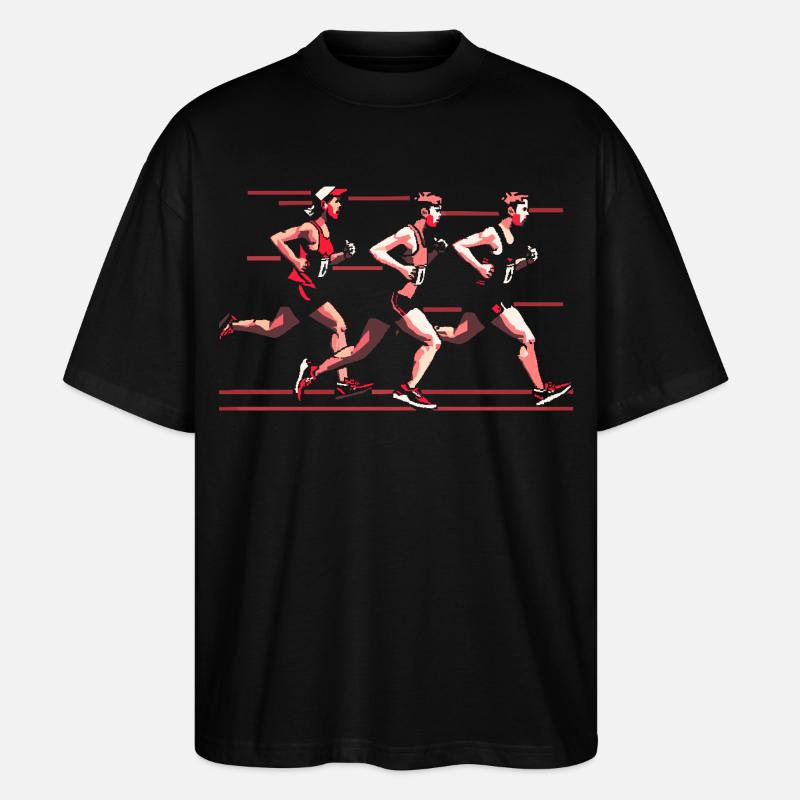 Marathon Läufer 90er Look - Stanley/Stella Oversized Unisex Bio T-Shirt Blaster 2.0 - Schwarz
