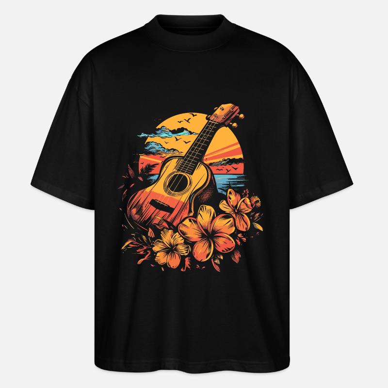 Ukulele 90er Look - Stanley/Stella Oversized Unisex Bio T-Shirt Blaster 2.0 - Schwarz