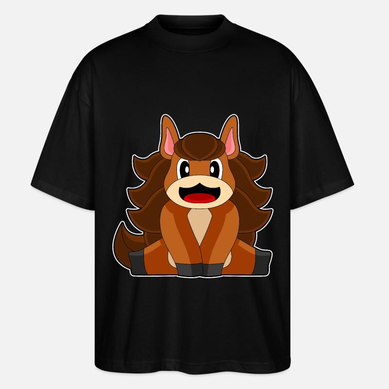 Cheval poil long - T-shirt bio Blaster 2.0 coupe oversize Stanley/Stella Unisexe - noir