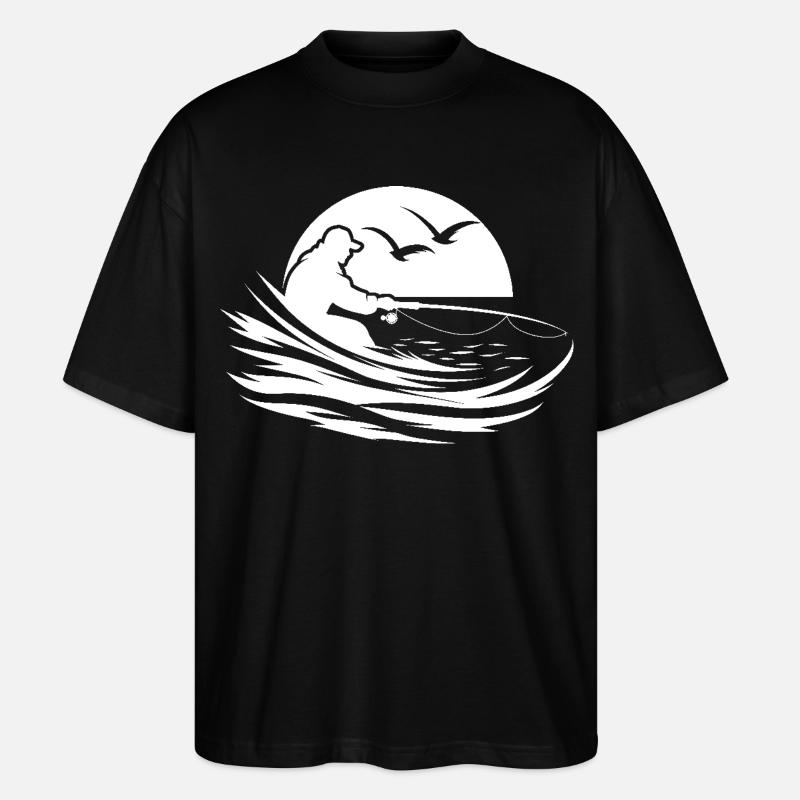 Graphique de pêche - T-shirt bio Blaster 2.0 coupe oversize Stanley/Stella Unisexe - noir