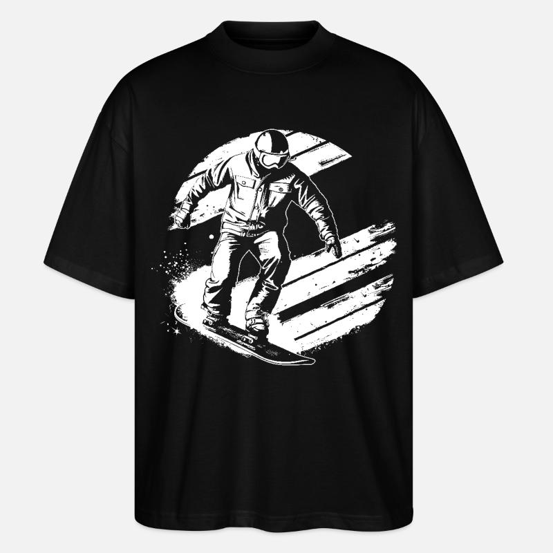 Dessin de snowboarder - T-shirt bio Blaster 2.0 coupe oversize Stanley/Stella Unisexe - noir