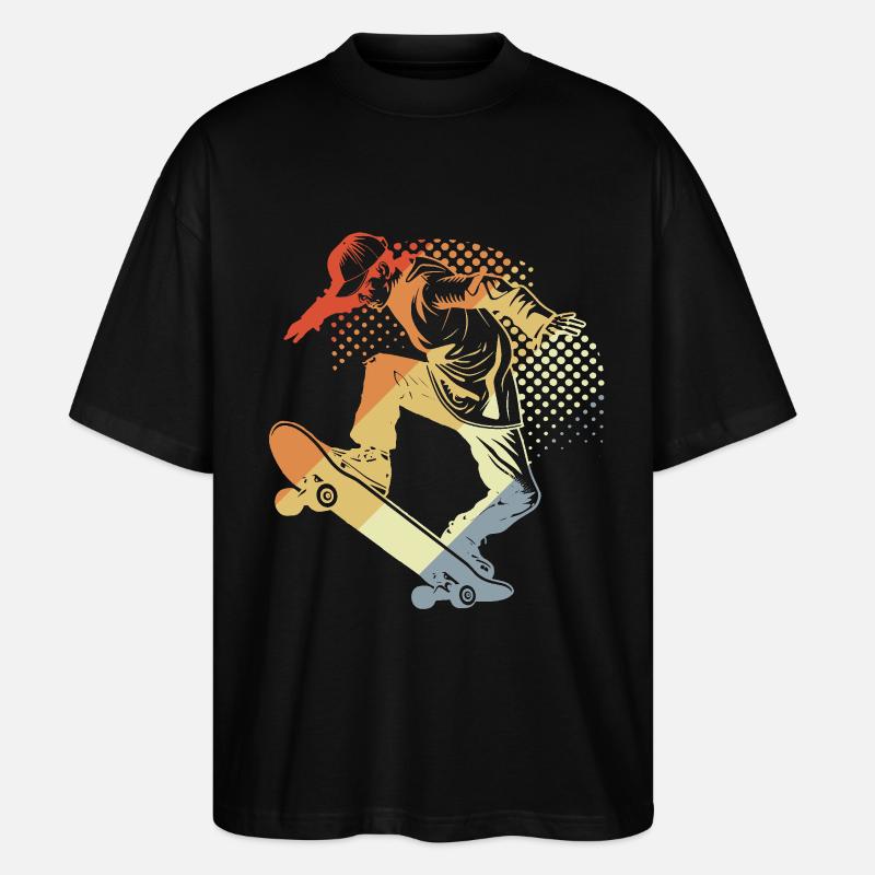 Skateboarder Retro - Stanley/Stella Oversized Unisex Bio T-Shirt Blaster 2.0 - Schwarz