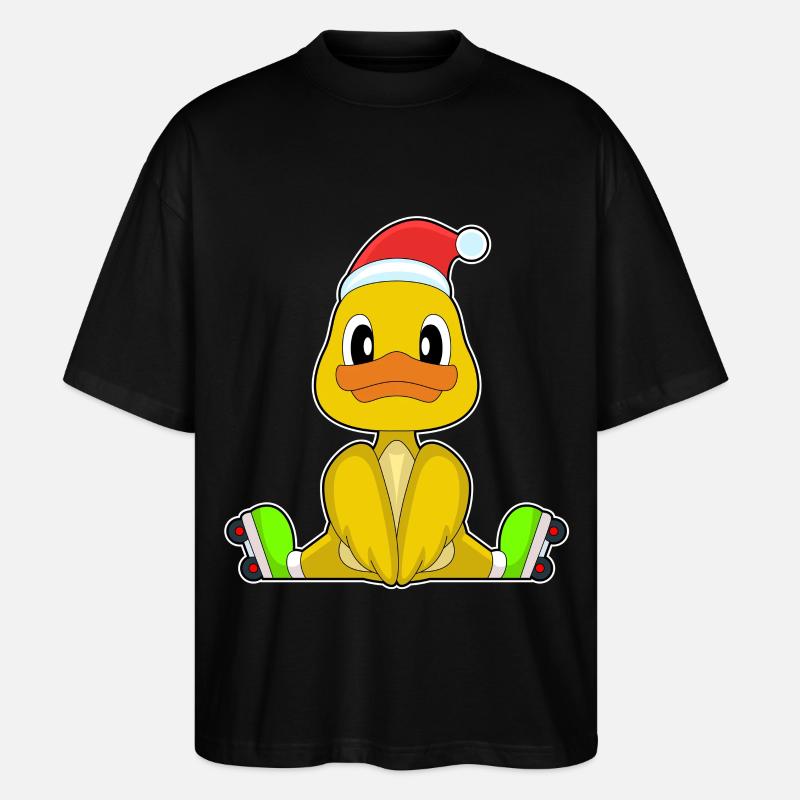 Duck Christmas Inline skating - Stanley/Stella Oversized Unisex Organic T-shirt Blaster 2.0 - black