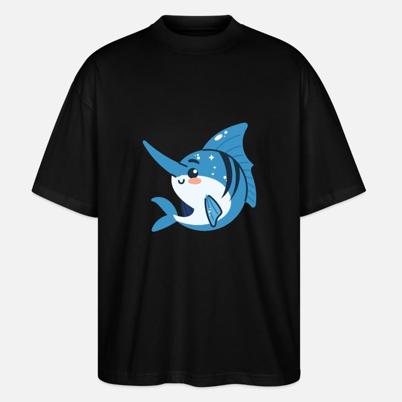 Schwertfisch in Bewegung - Stanley/Stella Oversized Unisex Bio T-Shirt Blaster 2.0 - Schwarz