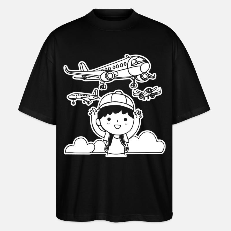 Lustige Flugzeuge - Stanley/Stella Oversized Unisex Bio T-Shirt Blaster 2.0 - Schwarz