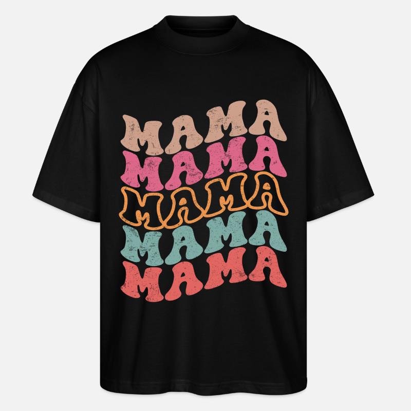 Retro Groovy Mama Textmuster - Stanley/Stella Oversized Unisex Bio T-Shirt Blaster 2.0 - Schwarz