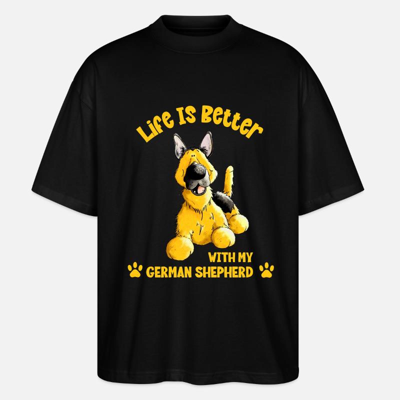 Deutscher Schäferhund Spruch - Stanley/Stella Oversized Unisex Bio T-Shirt Blaster 2.0 - Schwarz