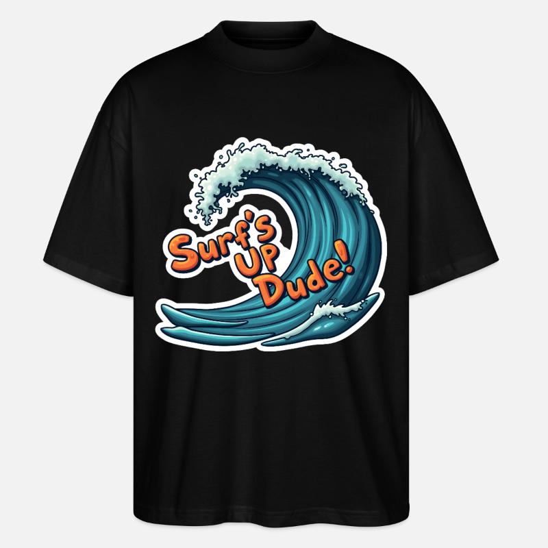 Surfe dessus, mec ! - T-shirt bio Blaster 2.0 coupe oversize Stanley/Stella Unisexe - noir