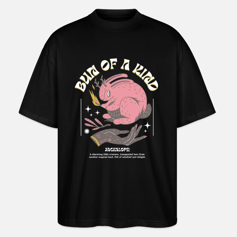 Mystical Jackalope – Unique & Magical - Stanley/Stella Oversized Unisex Organic T-shirt Blaster 2.0 - black