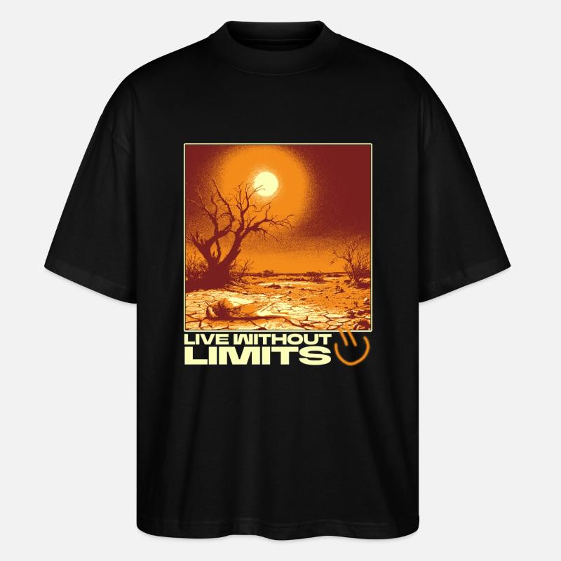 Live Without Limits – Surreal Desert Scene - Stanley/Stella Oversized Unisex Organic T-shirt Blaster 2.0 - black