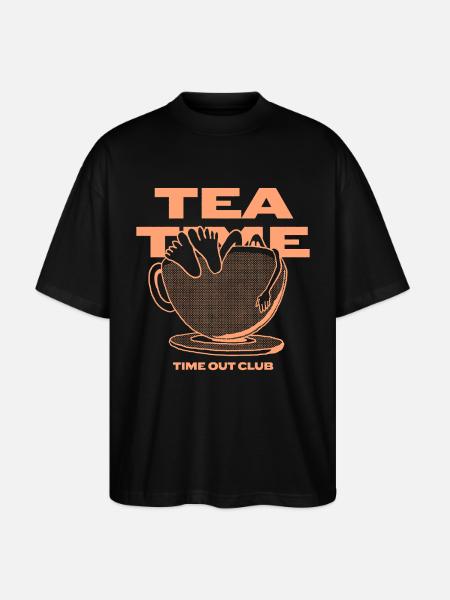 Tea Time – Relaxing Time Out - Stanley/Stella Oversized Unisex Organic T-shirt Blaster 2.0 - black