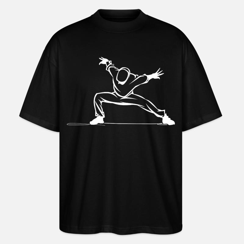 Breakdancer Drawing - Stanley/Stella Oversized Unisex Organic T-shirt Blaster 2.0 - black
