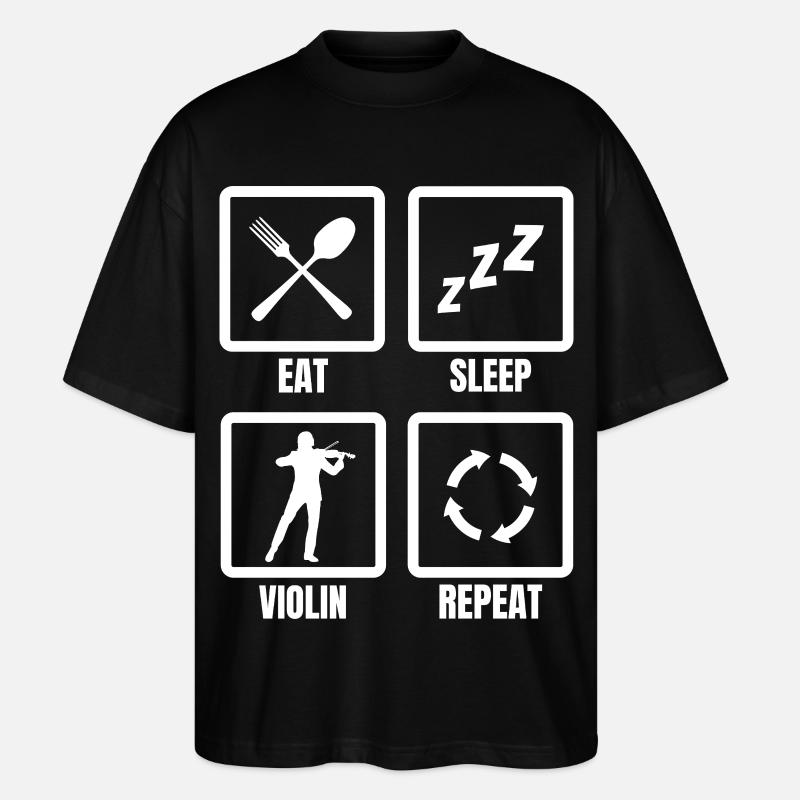 Manger dormir Violon Répéter - T-shirt bio Blaster 2.0 coupe oversize Stanley/Stella Unisexe - noir