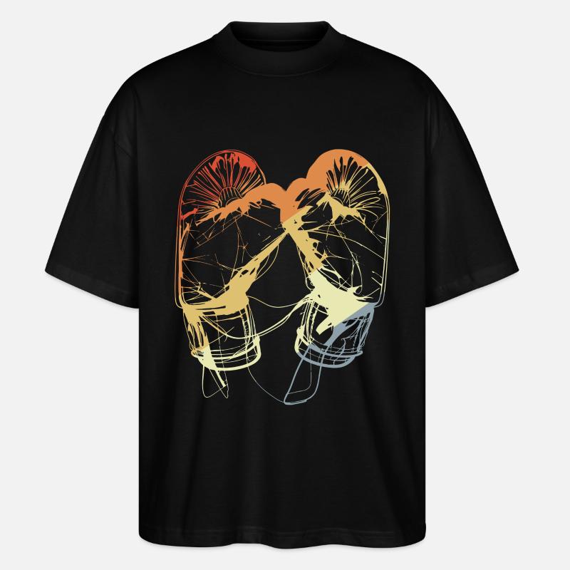 Gants de boxe rétro - T-shirt bio Blaster 2.0 coupe oversize Stanley/Stella Unisexe - noir