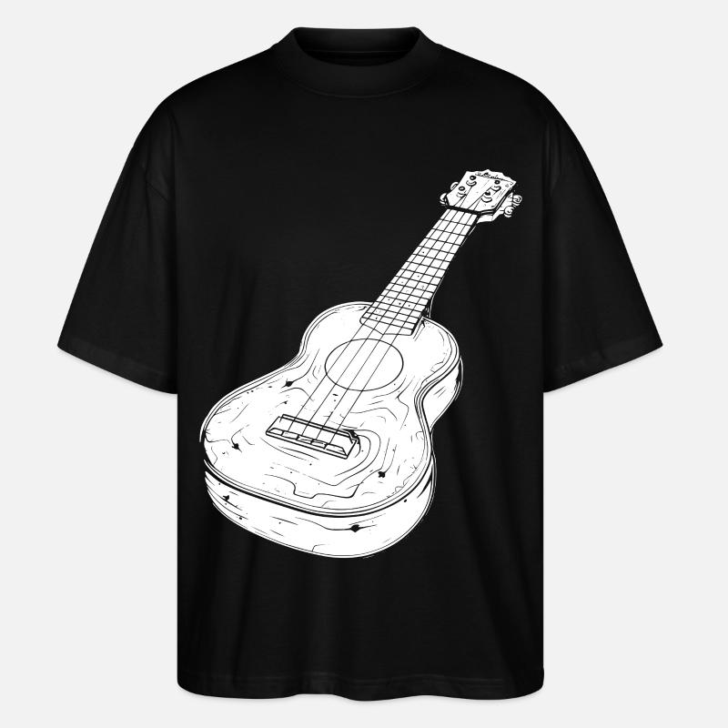 Ukulele Zeichnung - Stanley/Stella Oversized Unisex Bio T-Shirt Blaster 2.0 - Schwarz