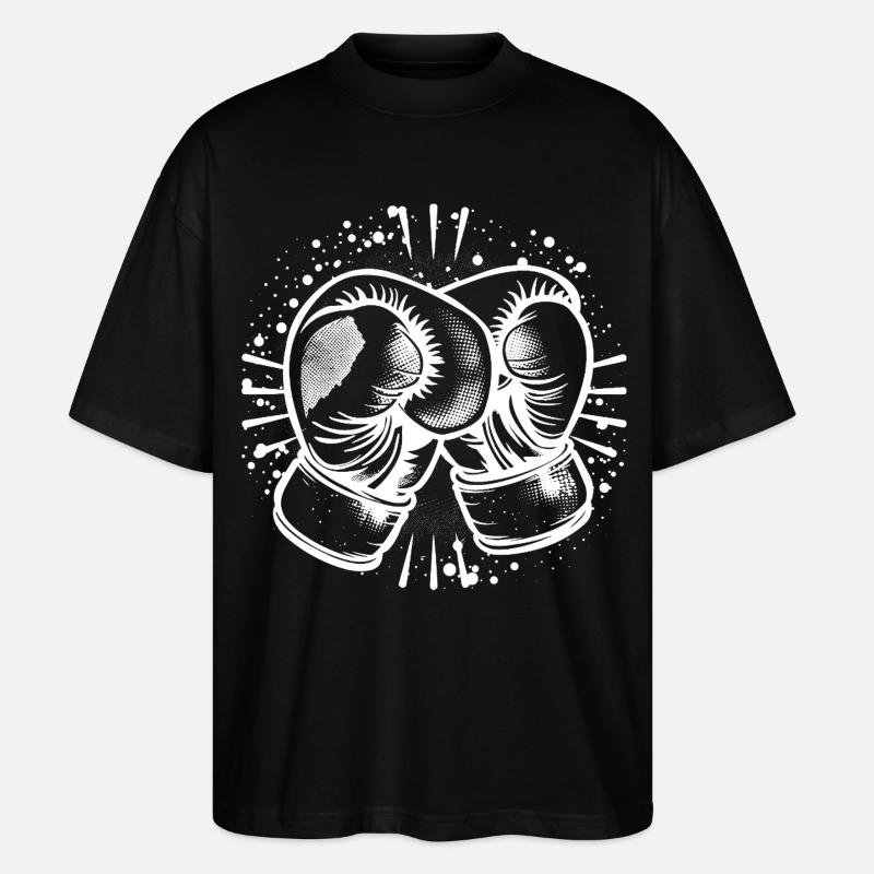 Dessin de gants de boxe - T-shirt bio Blaster 2.0 coupe oversize Stanley/Stella Unisexe - noir