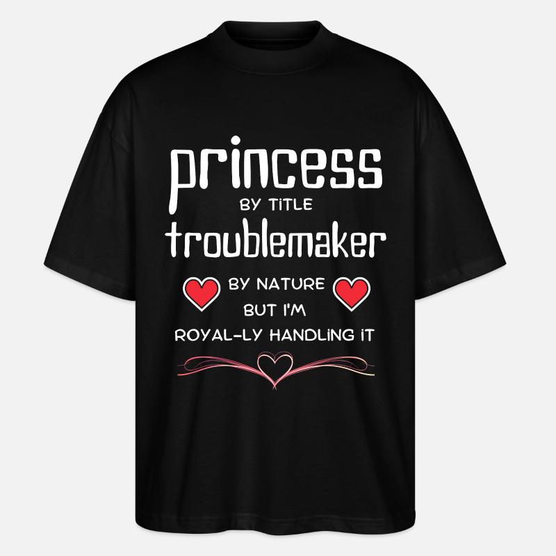 Princess TroubleMaker Tee - Stanley/Stella Oversized Unisex Organic T-shirt Blaster 2.0 - black