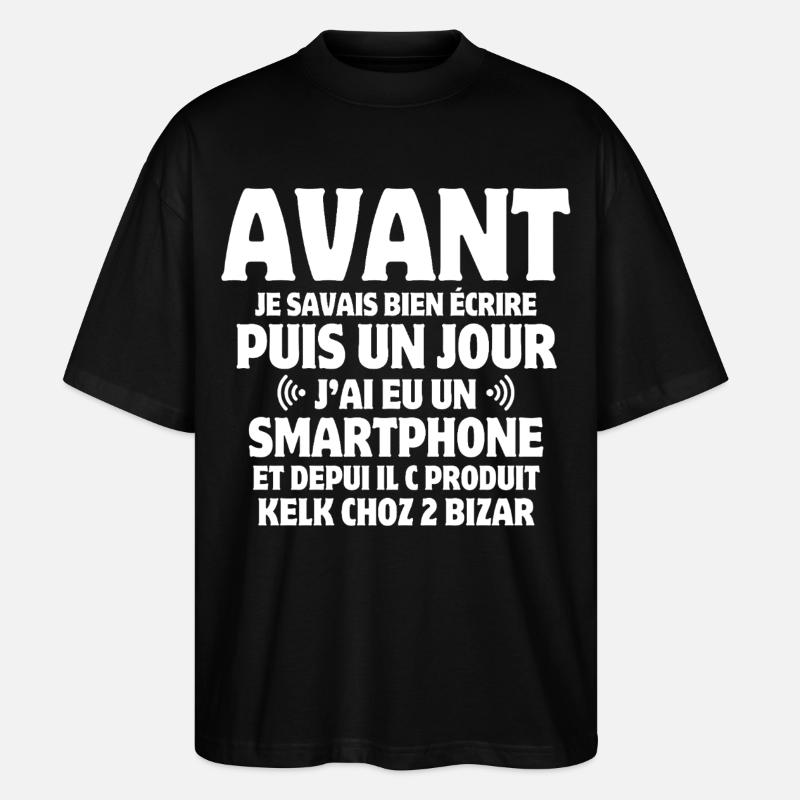 Phone, SMS, Mobile Phone - Stanley/Stella Oversized Unisex Organic T-shirt Blaster 2.0 - black