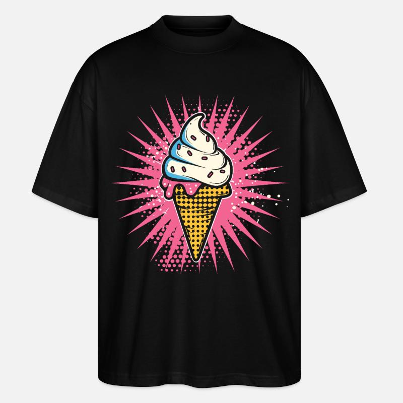 Glace Dessin animé Look - T-shirt bio Blaster 2.0 coupe oversize Stanley/Stella Unisexe - noir