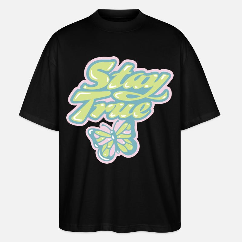 Stay True – Soft Pastel Retro - Stanley/Stella Oversized Unisex Bio T-Shirt Blaster 2.0 - Schwarz