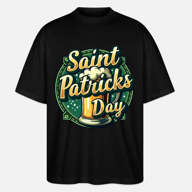 Saint Patrick`s Day Beer - Stanley/Stella Oversized Unisex Bio T-Shirt Blaster 2.0 - Schwarz