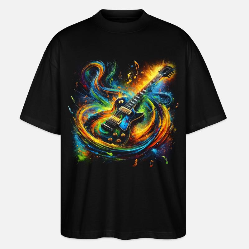 Farbenfroher Gitarrenausdruck - Stanley/Stella Oversized Unisex Bio T-Shirt Blaster 2.0 - Schwarz